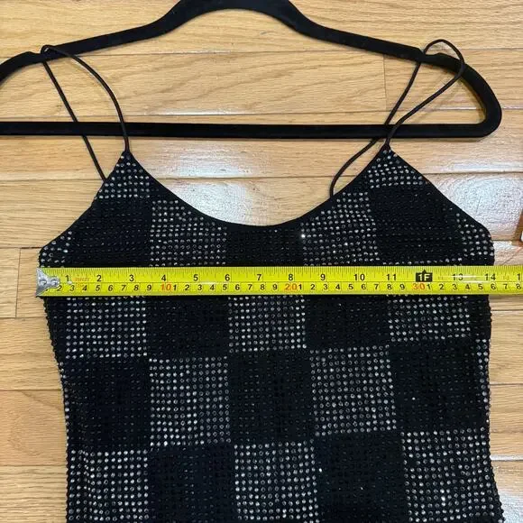Alice and Olivia Nelle Embellished Rhinestone Mini Dress Black Size 2 NWT
